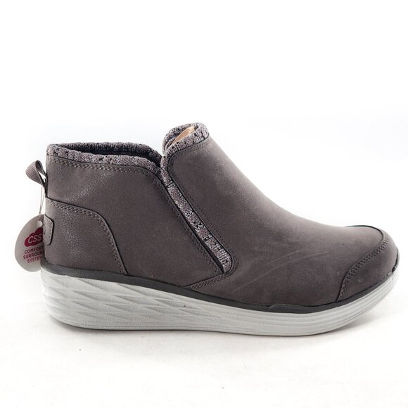 RYKA NWT NWOB Namaste Wedge Ankle Boots Slip on Gray Lightweight - Picture 1 of 9